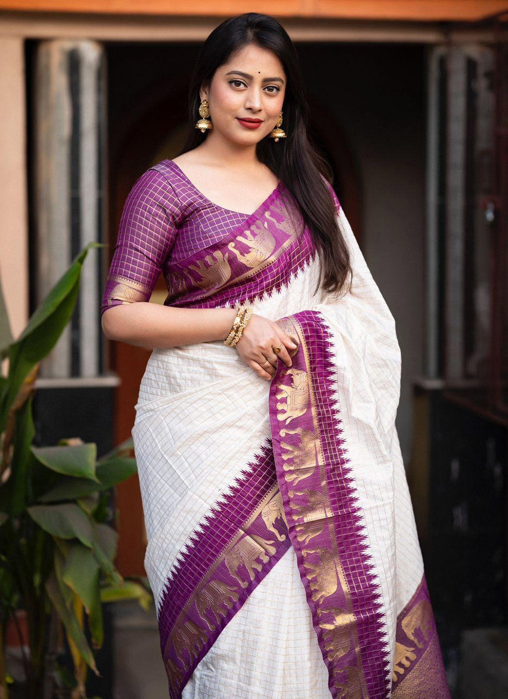 Contemporary Block Print Chanderi Cotton Saree - S5794