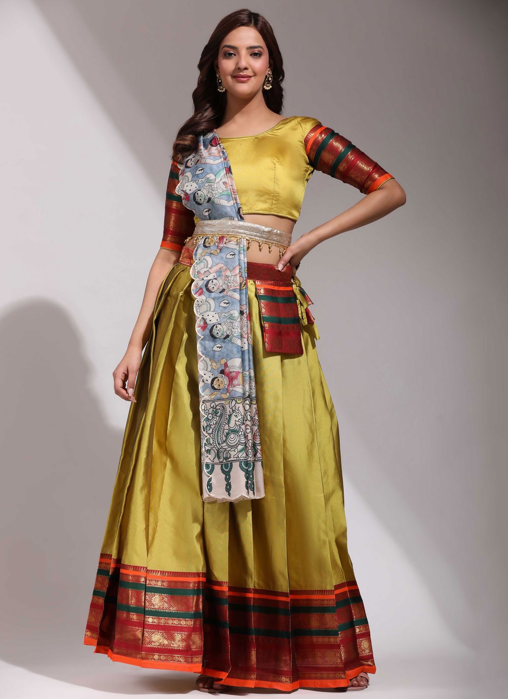 Weaving Zari Silk A - Line Lehenga - L2559