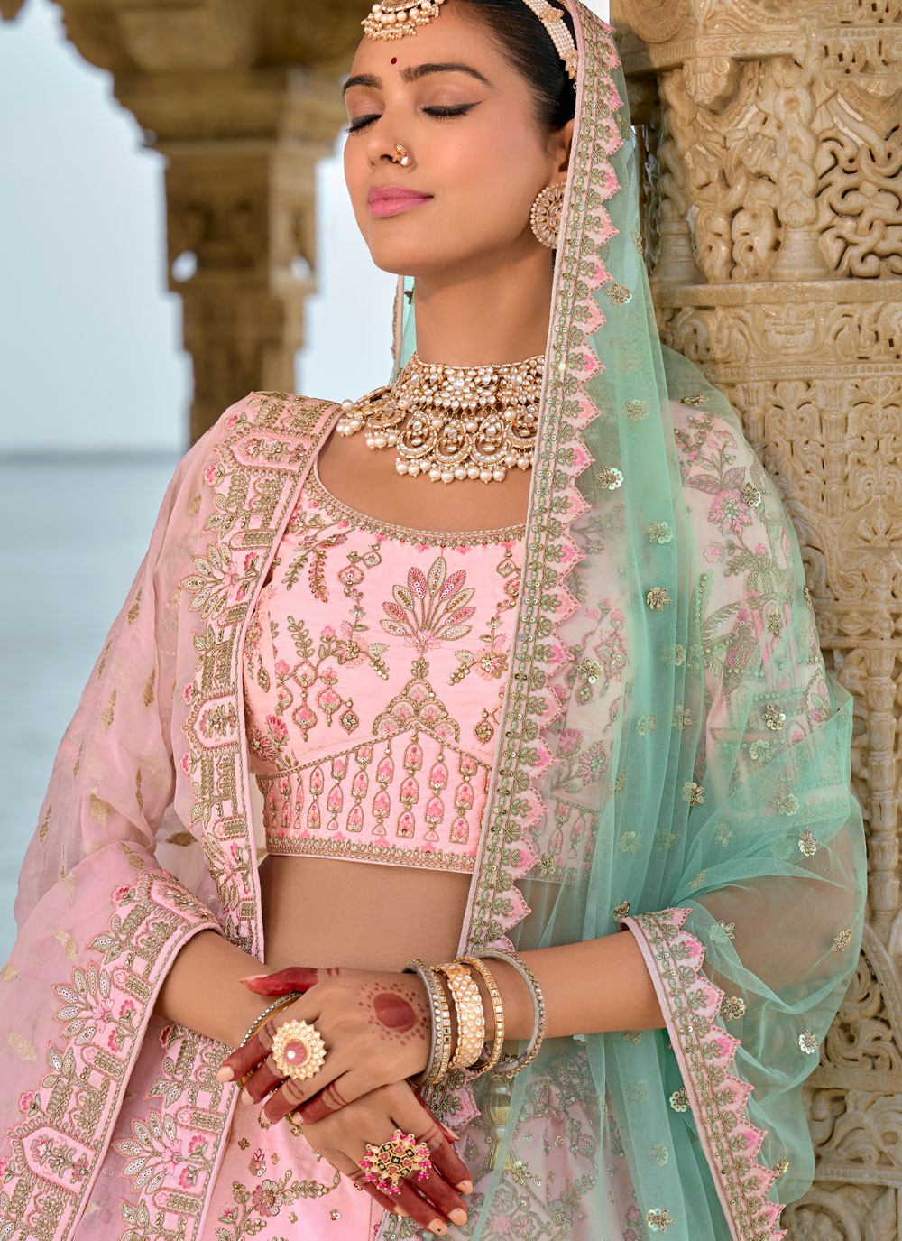 Embroidered Silk A - Line Lehenga - L2783