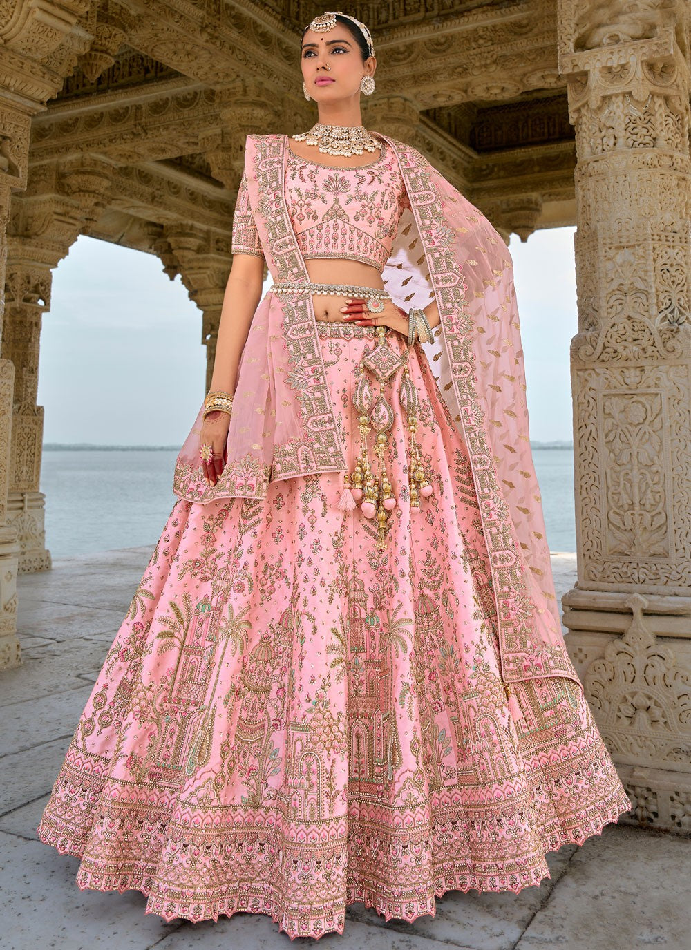 Embroidered Silk A - Line Lehenga - L2783