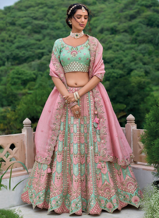 Embroidered Silk A - Line Lehenga - L2813