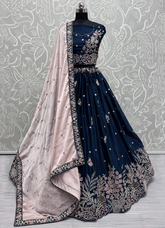 Embroidered Silk A - Line Lehenga - L2903