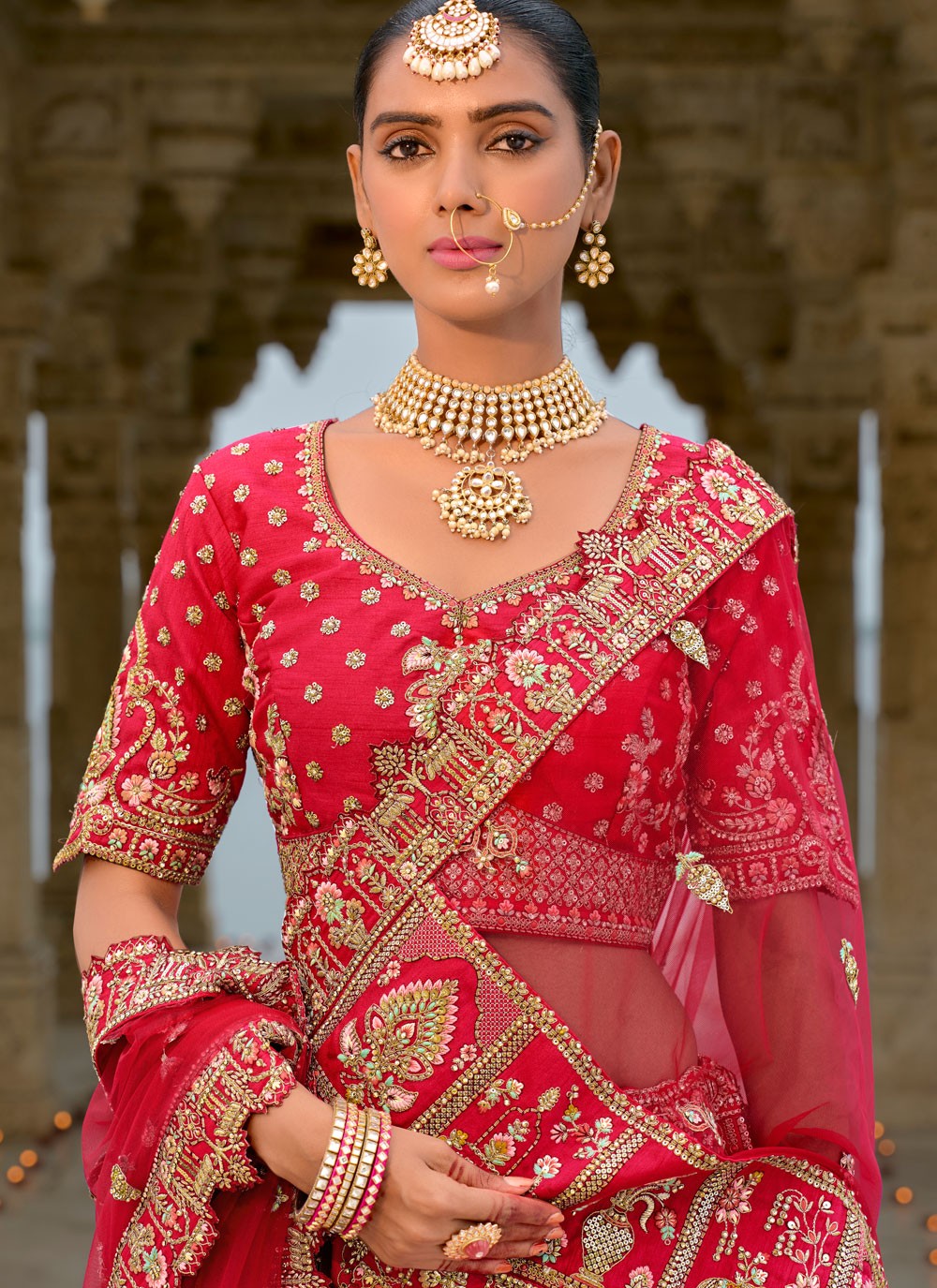 Embroidered Silk A - Line Lehenga - L2783