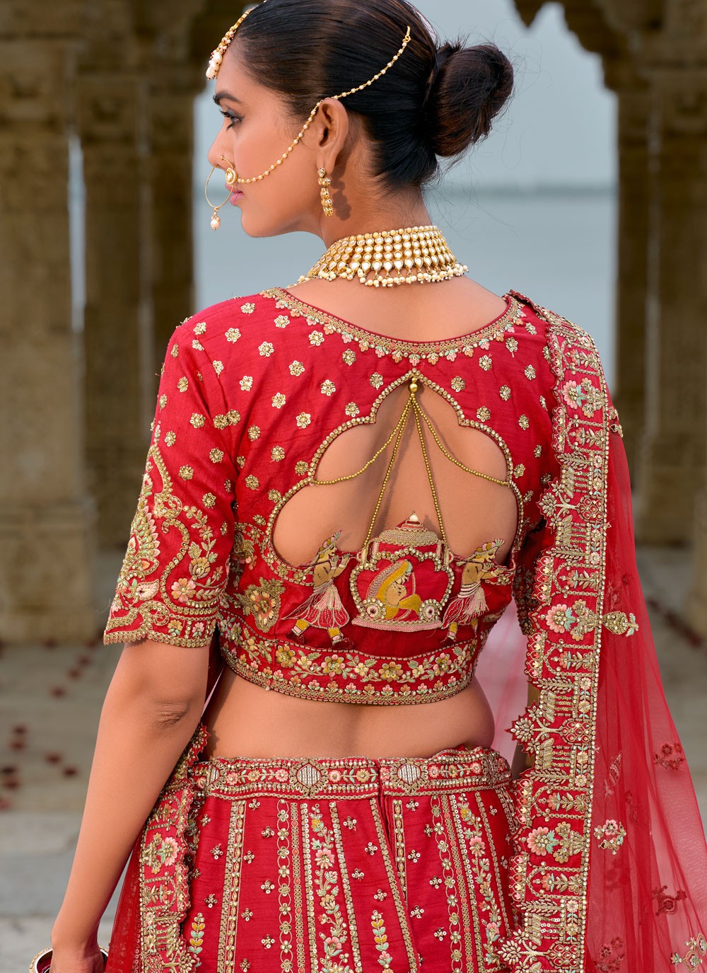 Embroidered Silk A - Line Lehenga - L2783