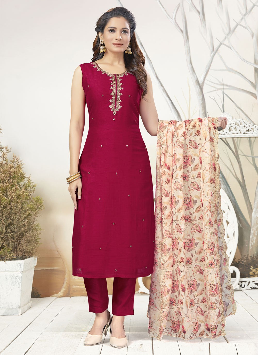 Silk Salwar Suit - T1710