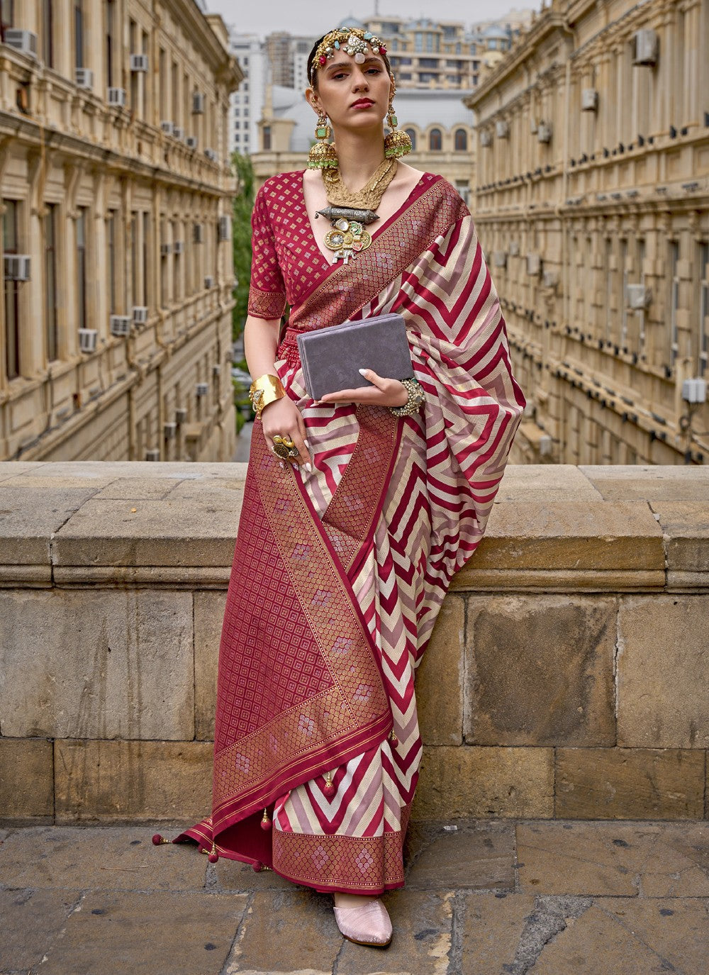 Classic Fancy Work Silk Saree - S3705