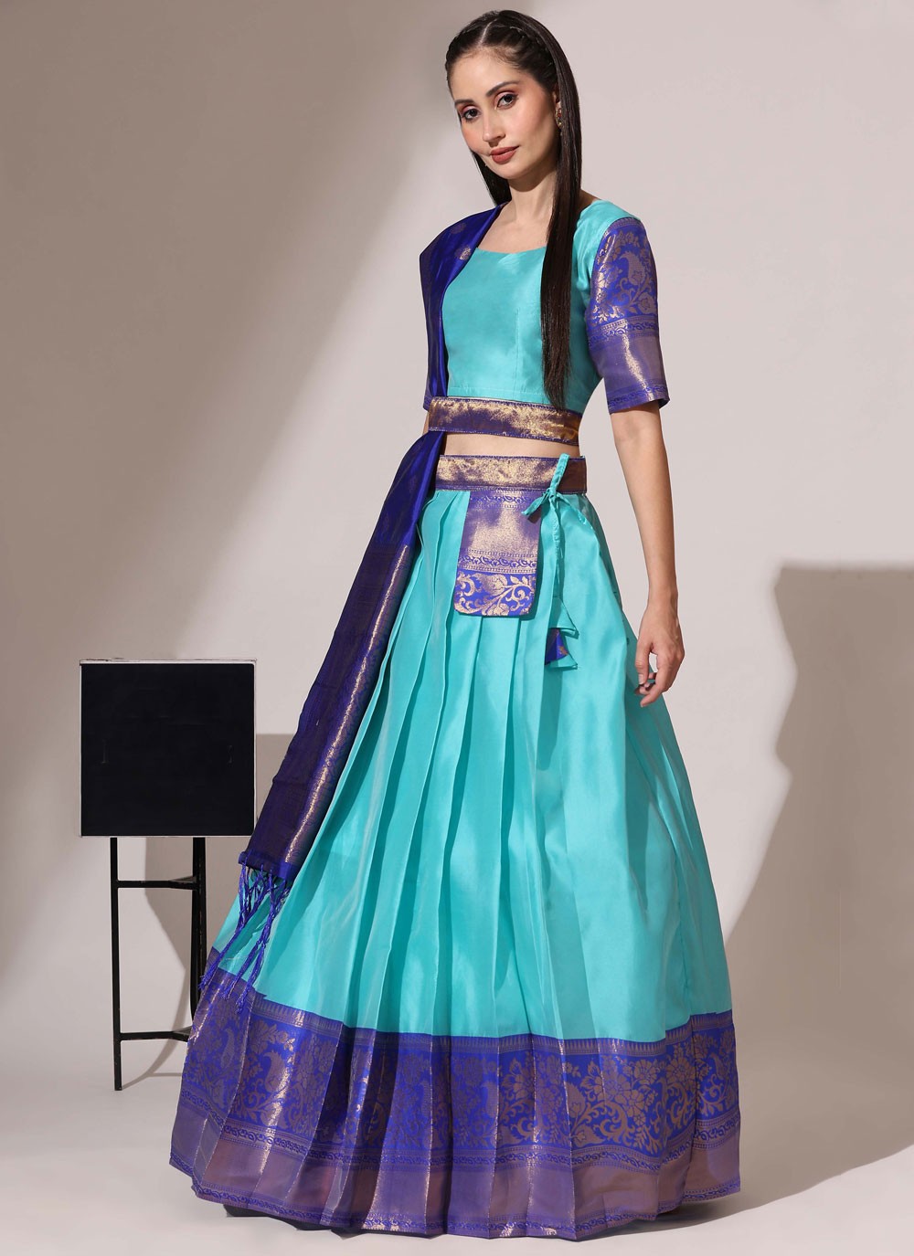 Weaving Zari Silk A - Line Lehenga - L2974