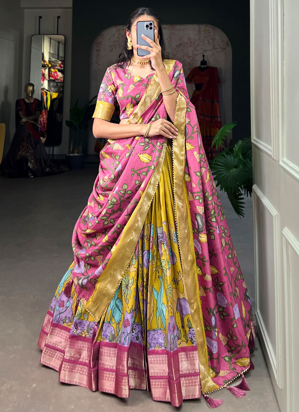 Border Work Silk A - Line Lehenga - L1885