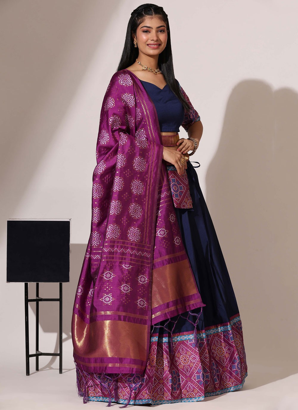 Weaving Zari Silk A - Line Lehenga - L2554