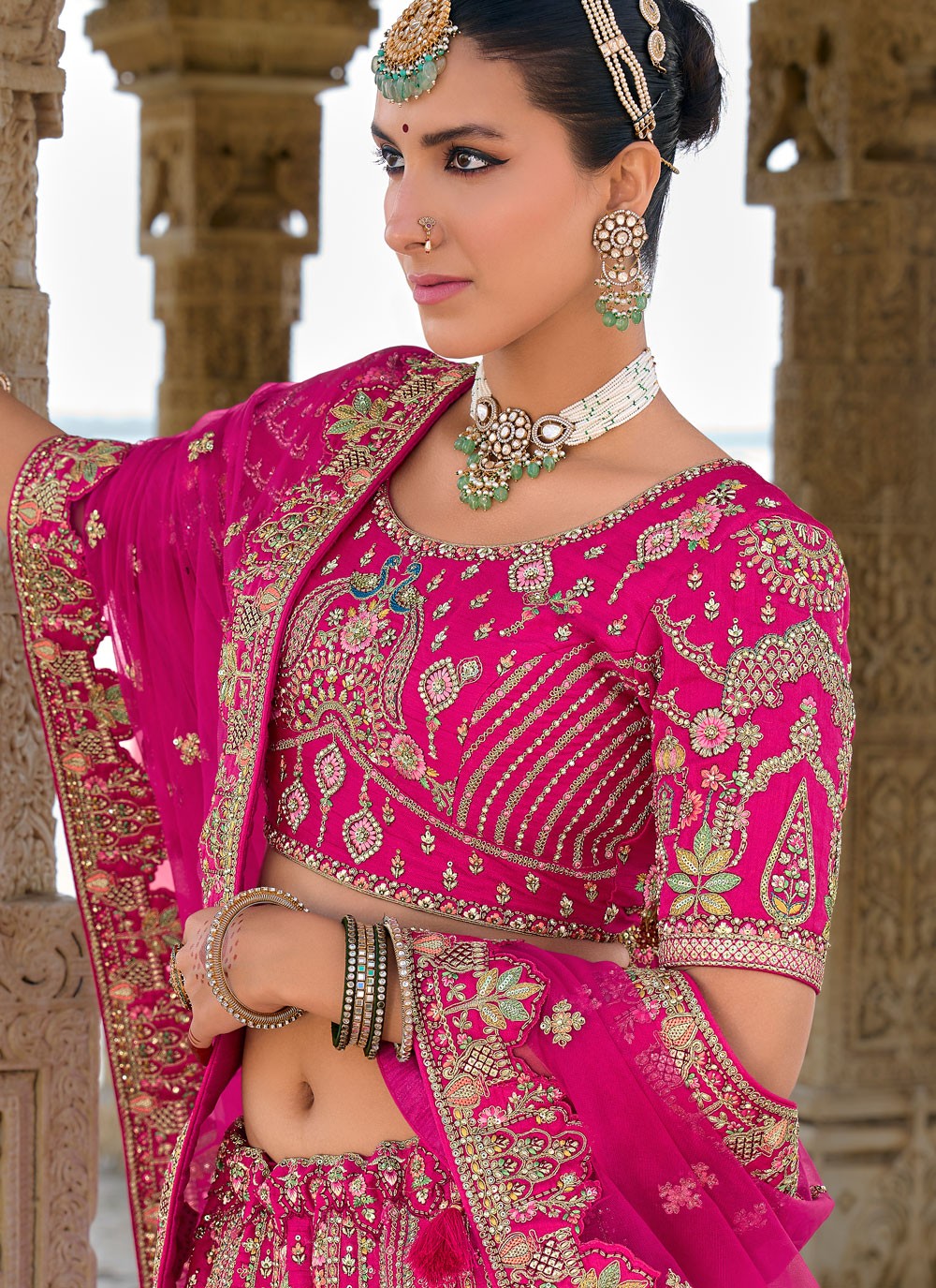 Embroidered Silk A - Line Lehenga - L2783