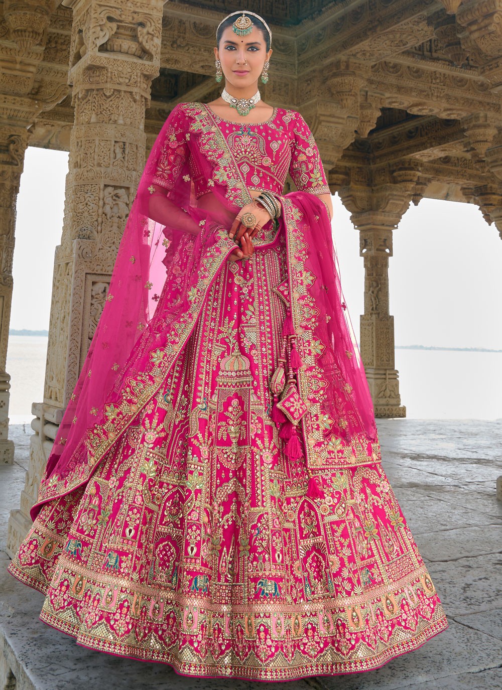 Embroidered Silk A - Line Lehenga - L2783