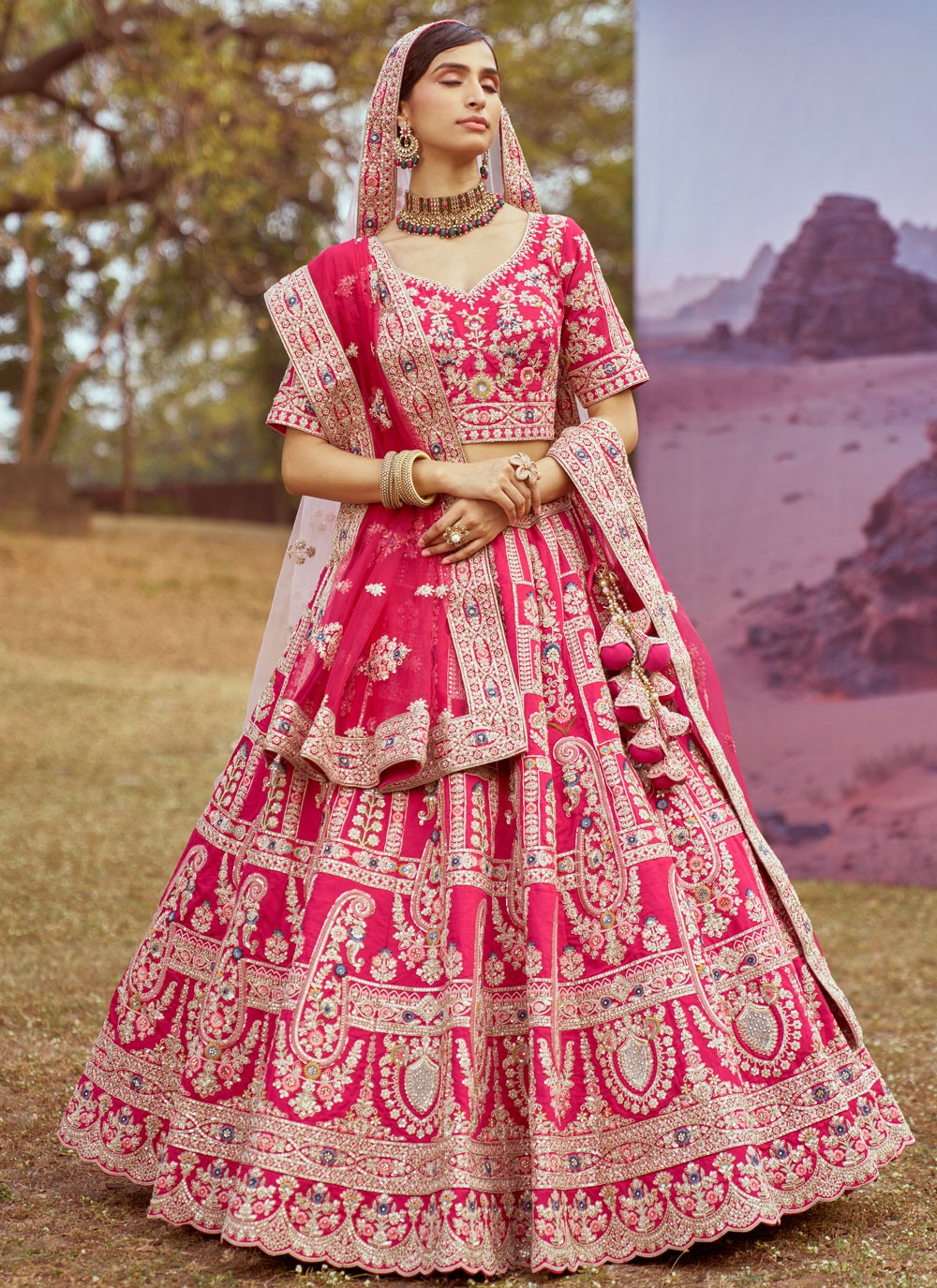 Beads Organza A - Line Lehenga - L2914