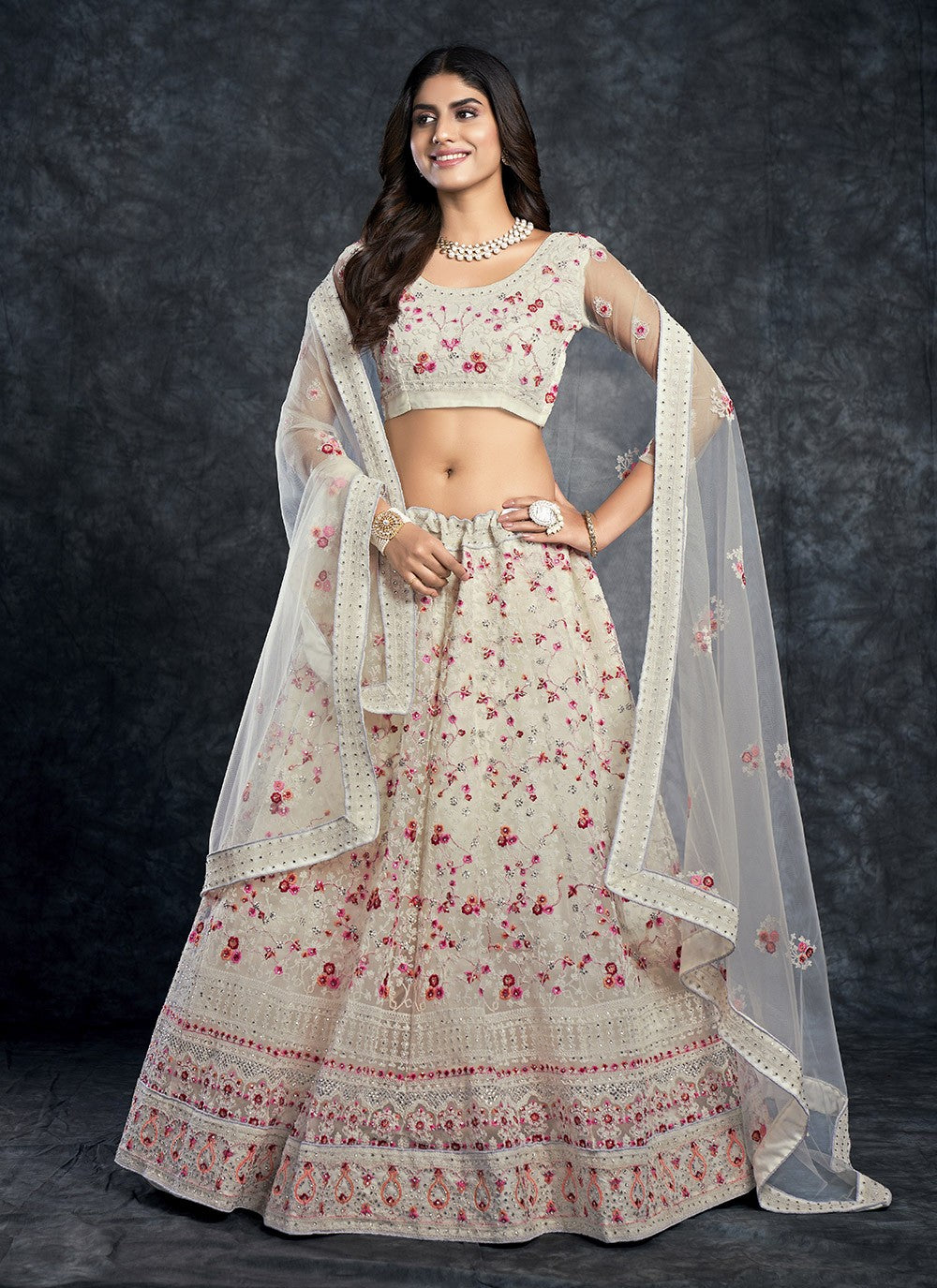 Dimond Silk A - Line Lehenga - L0795