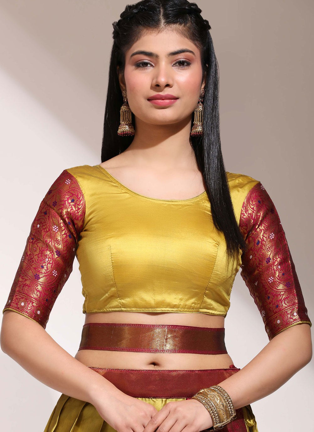 Woven Silk A - Line Lehenga - L2463