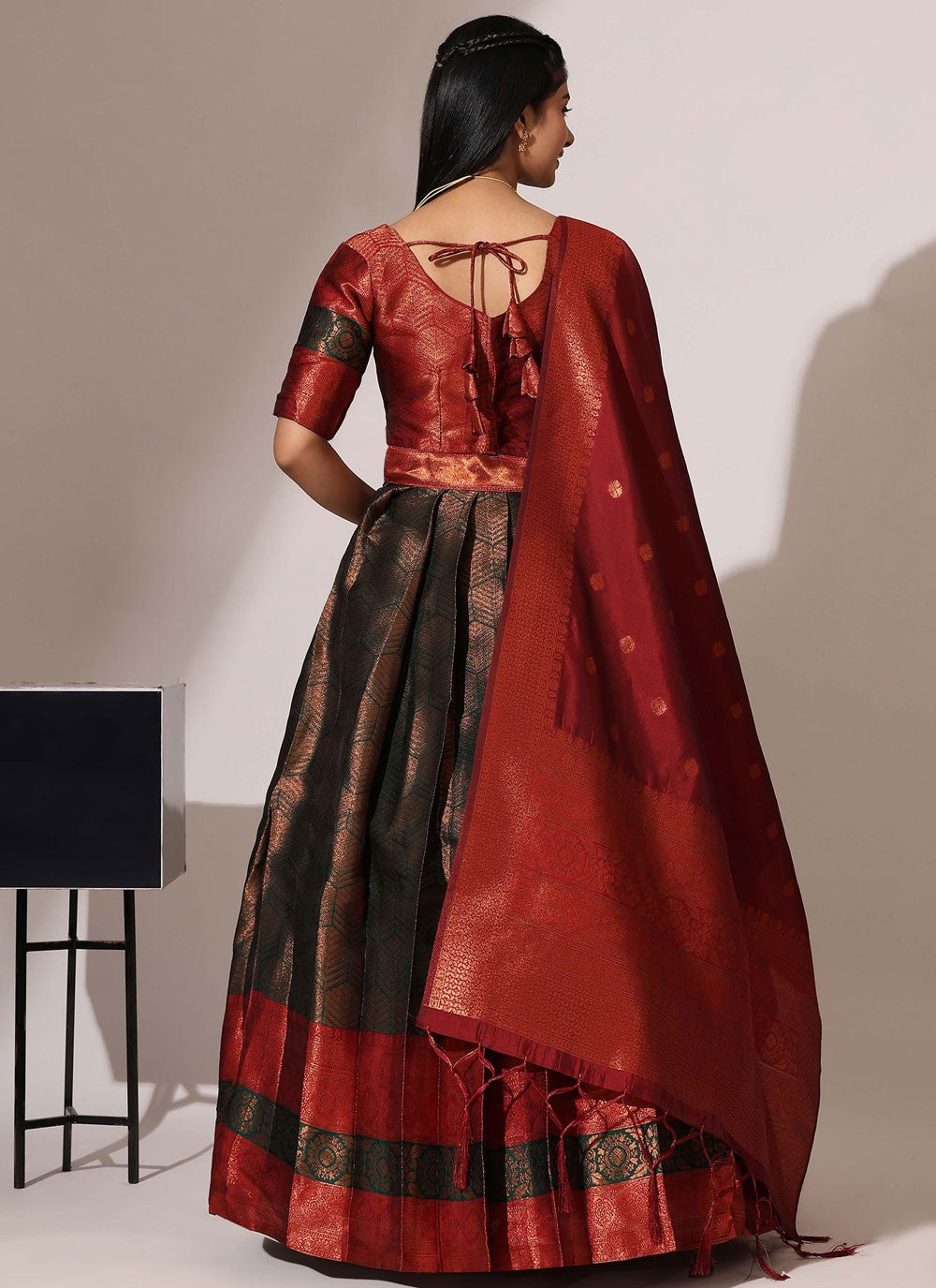 Woven Silk A - Line Lehenga - L2568