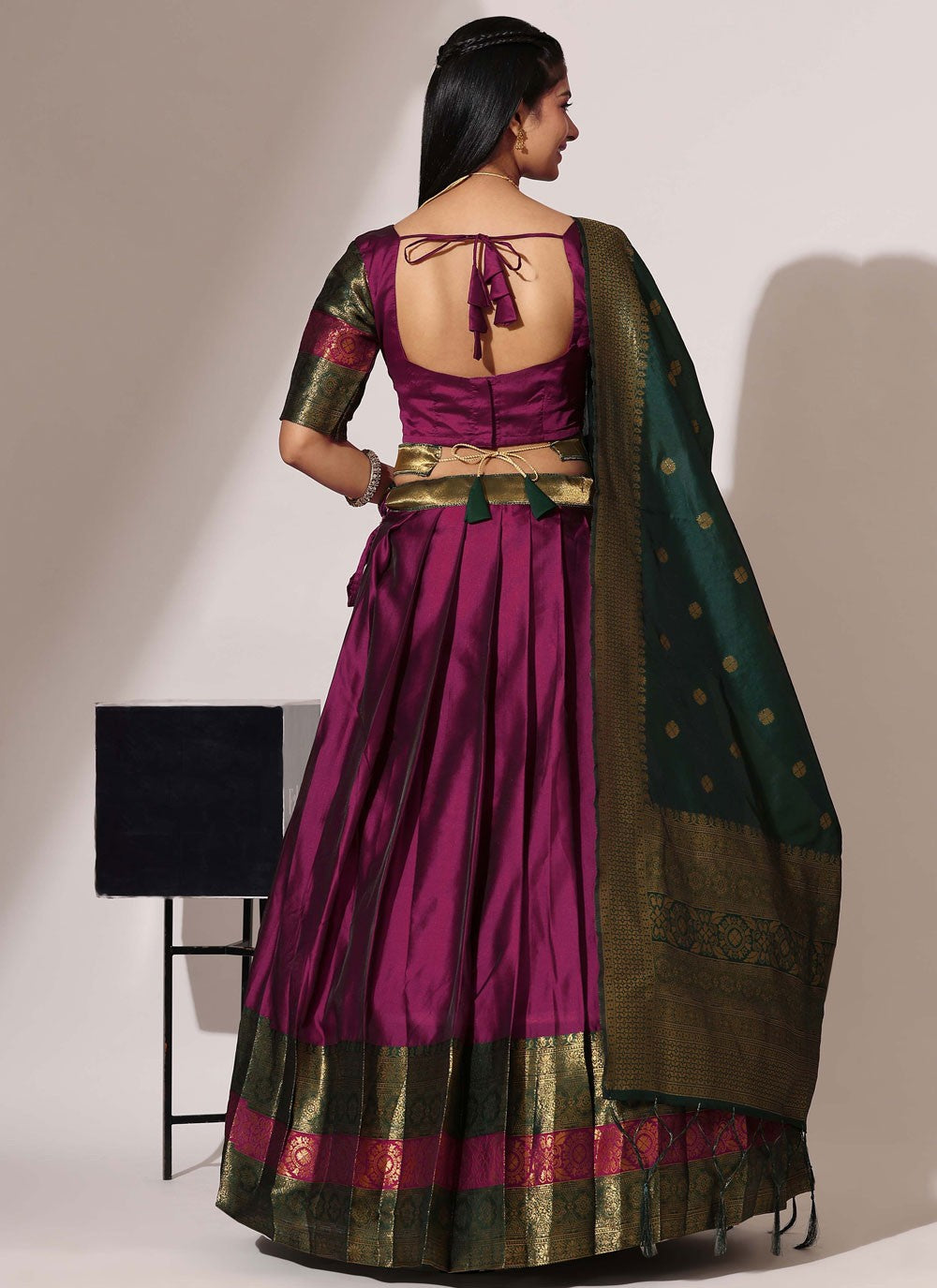 Woven Silk A - Line Lehenga - L2509