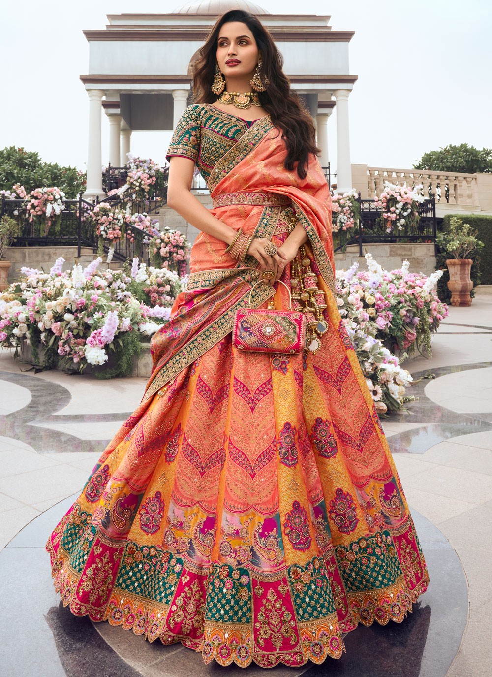 Embroidered Silk A - Line Lehenga - M8417