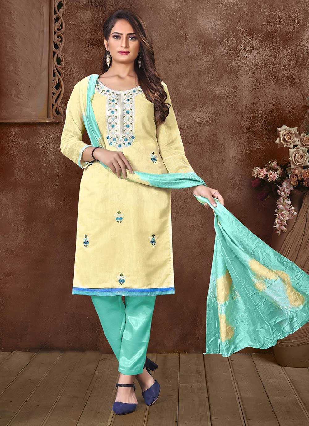 Silk Salwar Suit - T825