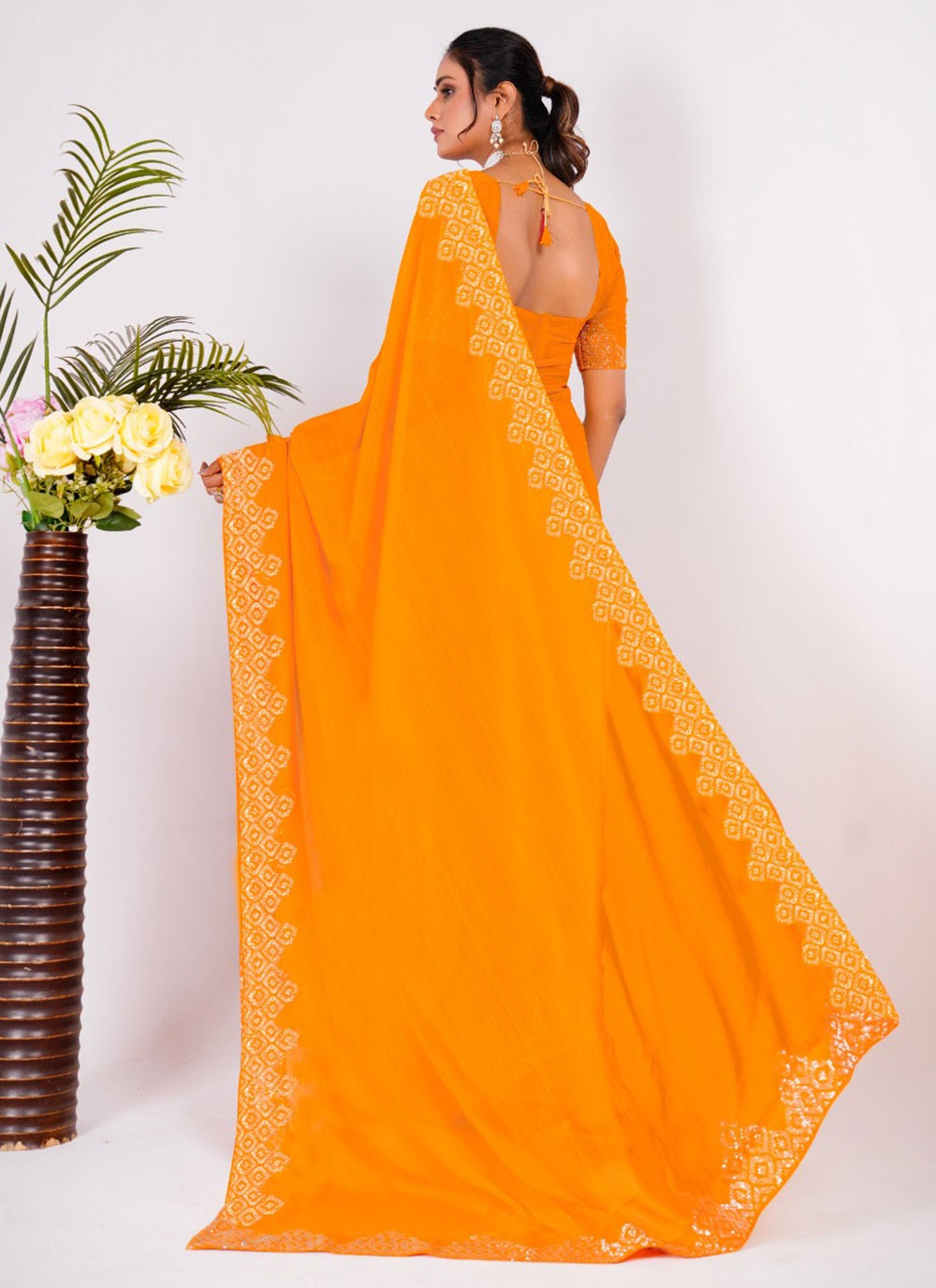 Classic Embroidered Silk Saree - S5636