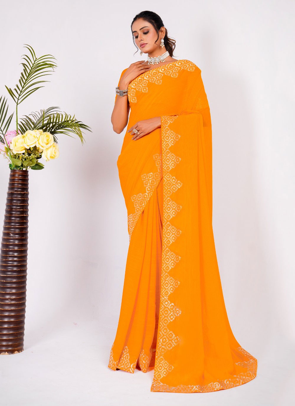 Classic Embroidered Silk Saree - S5636