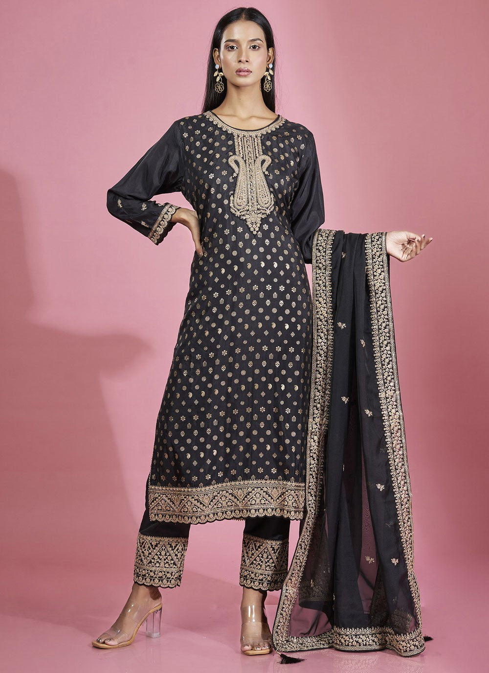 Silk Salwar Suit - T3823