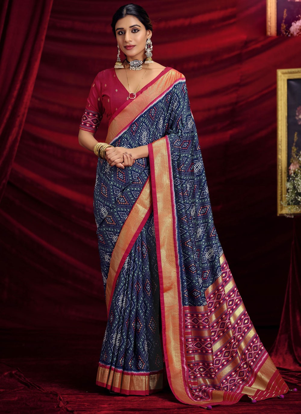 Classic Border Work Silk Saree - S9667