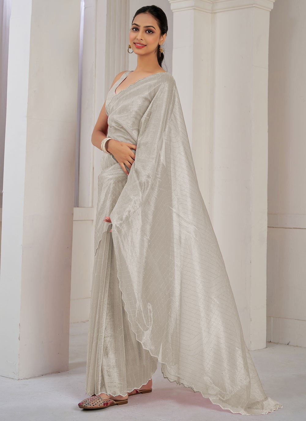 Classic Cutdana Net, Organza Saree - S10606