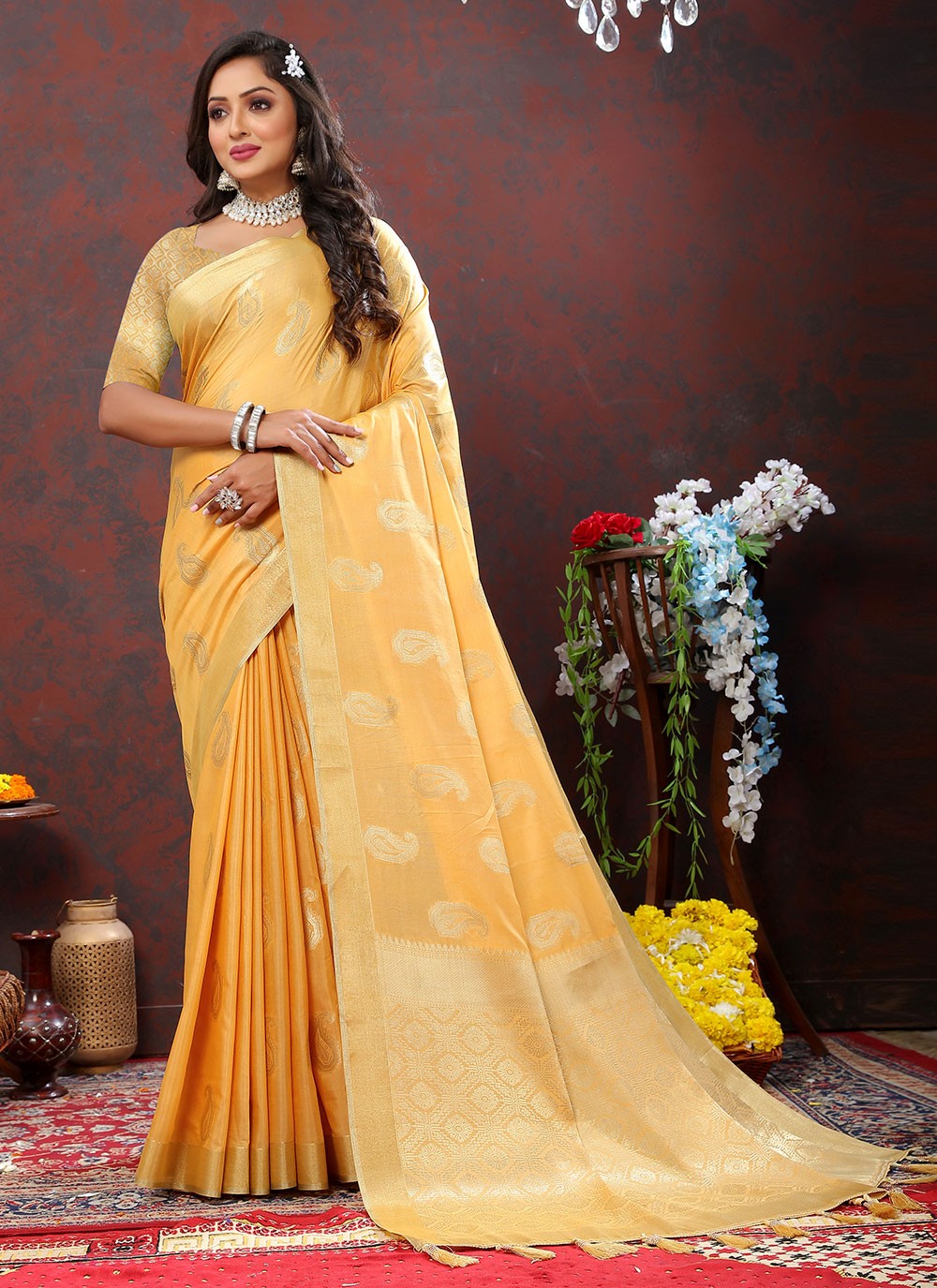 Trendy Weaving Zari Soft Cotton Saree - S4954