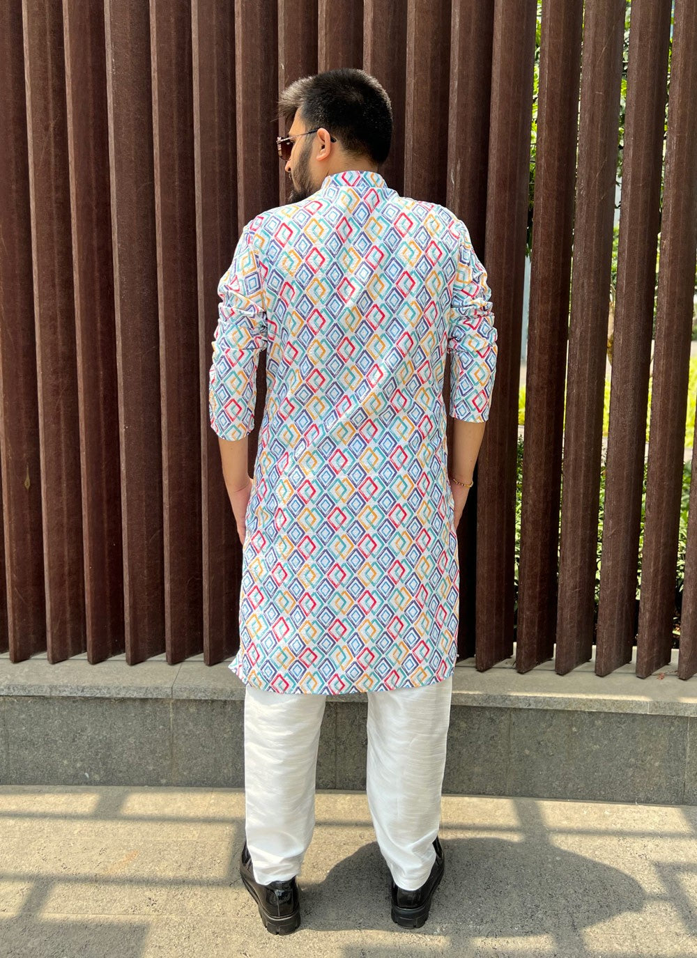 Embroidered Soft Cotton Blue Kurta Pyjama - M5170