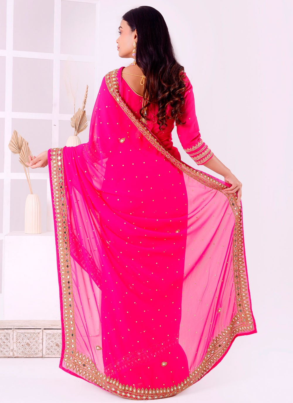 Classic Embroidered Georgette Saree - S7727