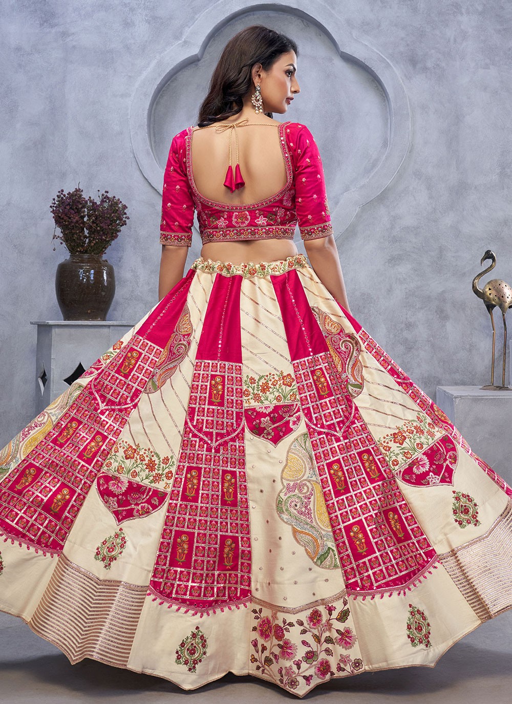 Embroidered Net A - Line Lehenga - L2852