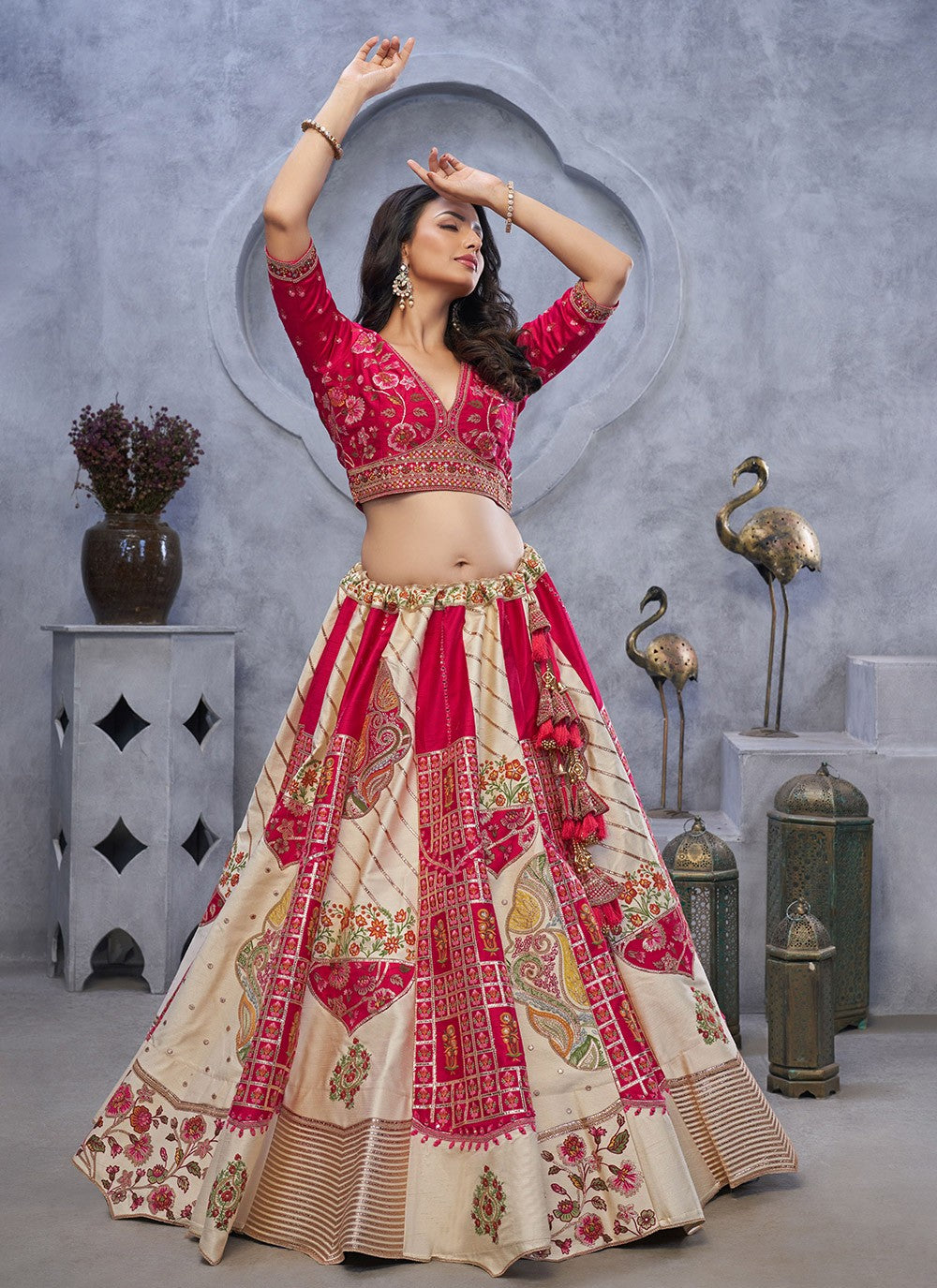 Embroidered Net A - Line Lehenga - L2852