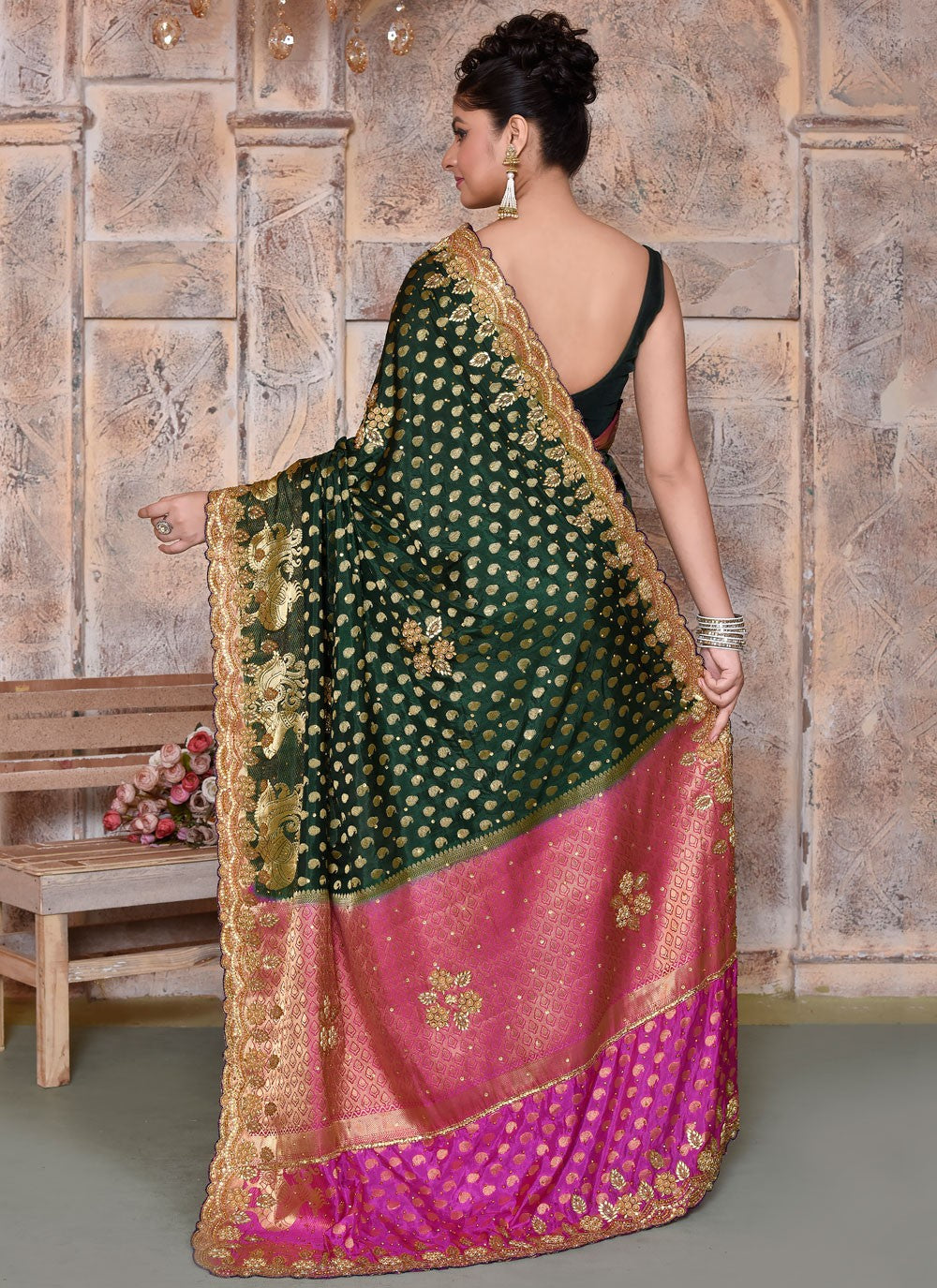 Classic Embroidered Kanjivaram Silk Saree - S7820