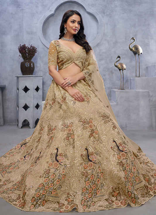 Embroidered Net A - Line Lehenga - L2852