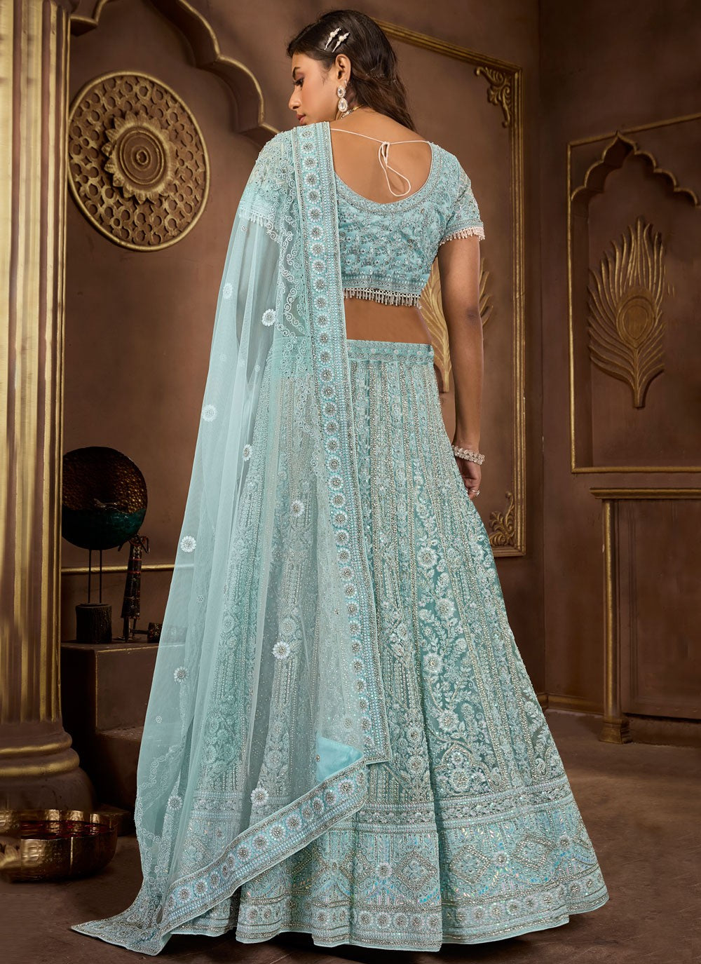 Embroidered Net Readymade Lehenga Choli - L2515