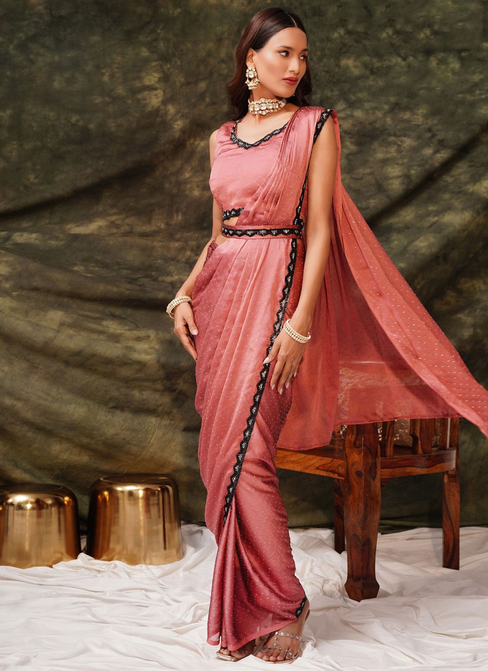 Classic Stones Satin Silk Saree - S9817