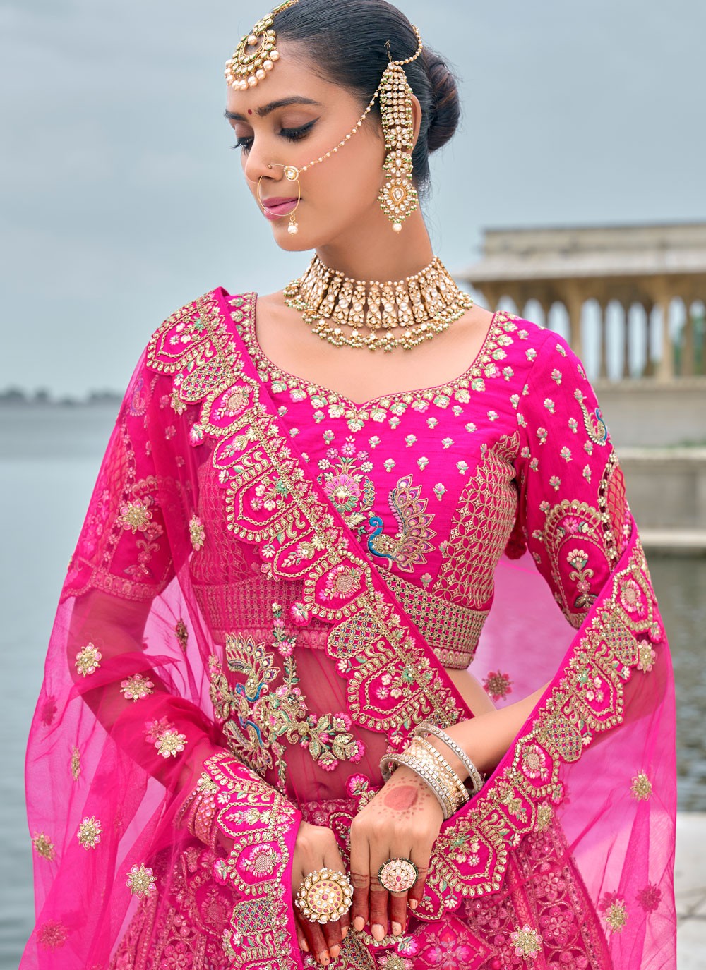 Embroidered Silk A - Line Lehenga - L2783