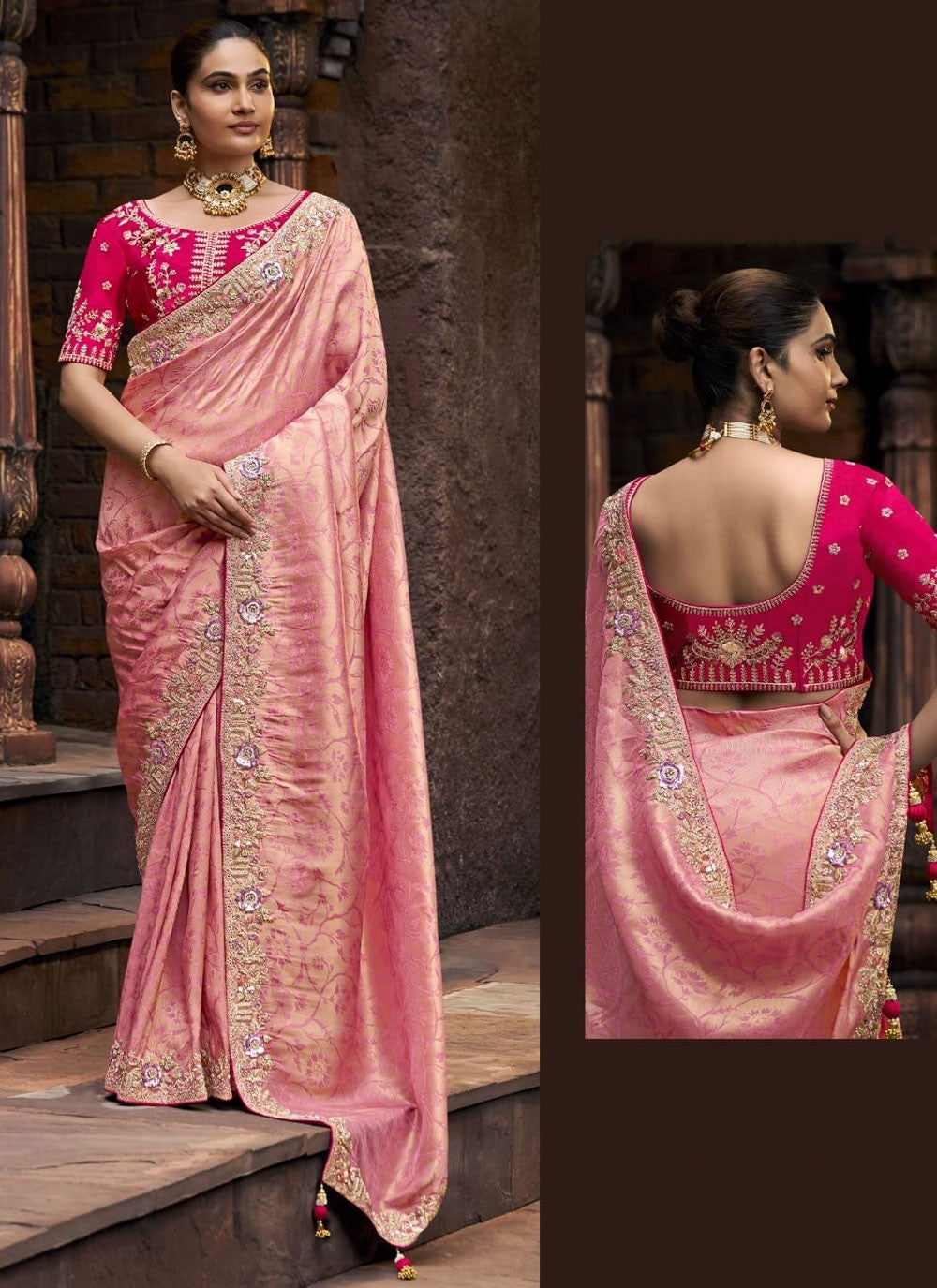 Classic Embroidered Tissue, Viscose Saree - S9502