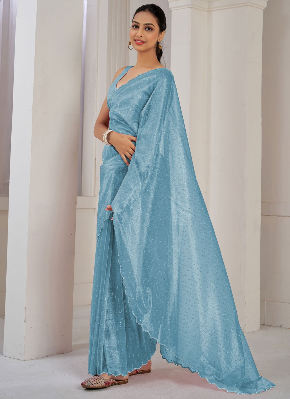 Classic Cutdana Net, Organza Saree - S10606