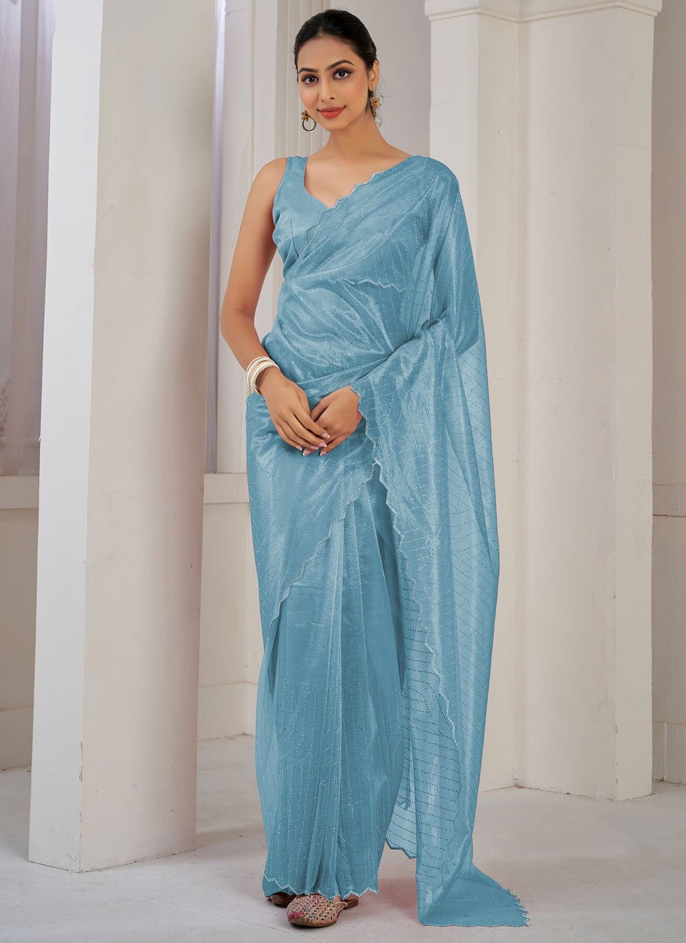 Classic Cutdana Net, Organza Saree - S10606