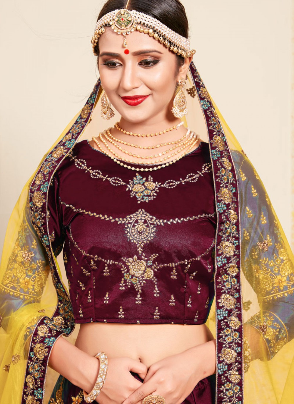 Swarovski Satin A - Line Lehenga - L0012