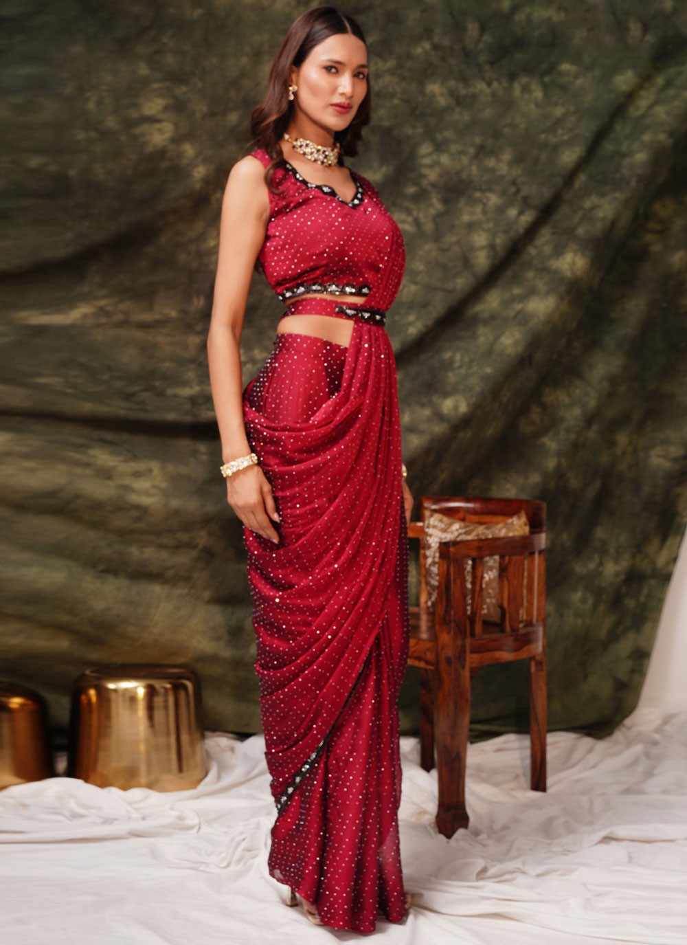 Classic Stones Satin Silk Saree - S9817