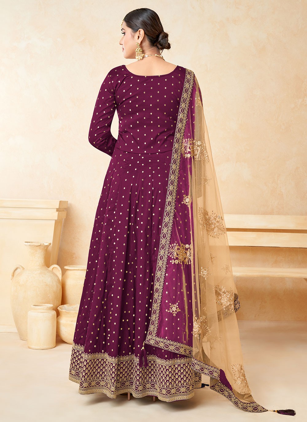 Tafeta Silk Anarkali - T931