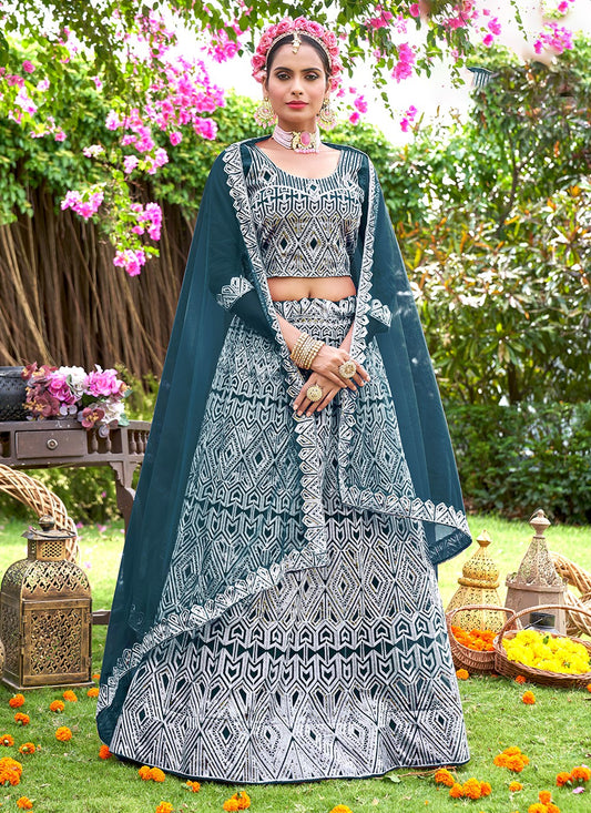 Embroidered Net A - Line Lehenga - L1104