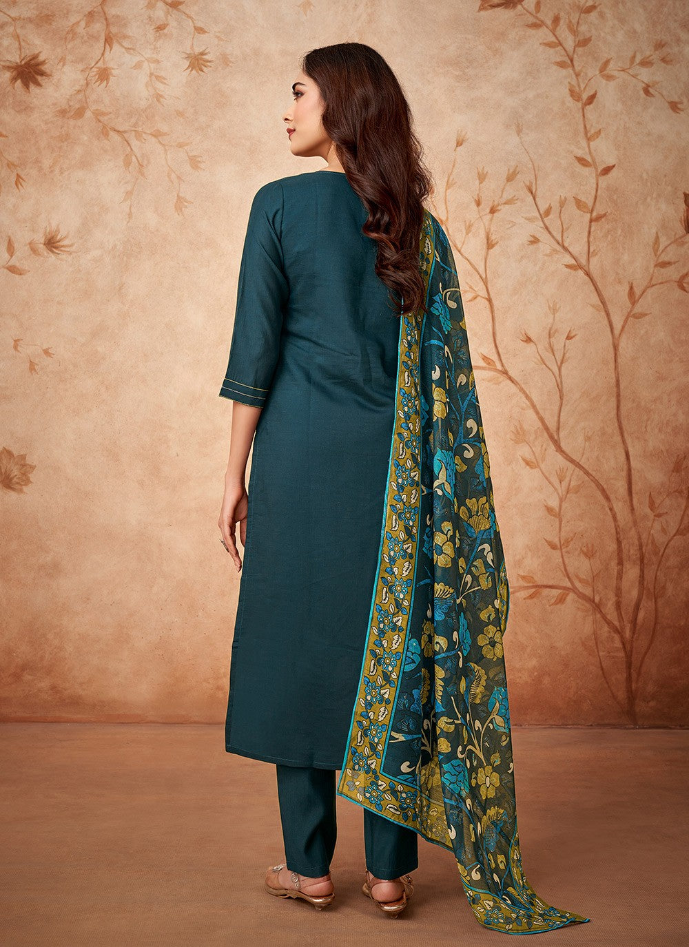 Chanderi , Viscose Pant Style Suit - T3303