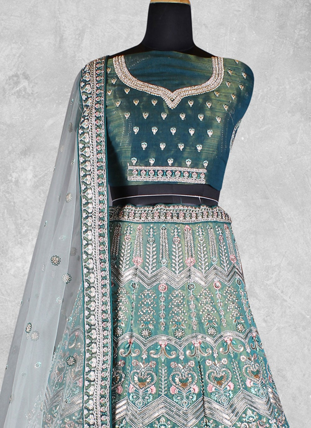 Embroidered Velvet Lehenga - L3067