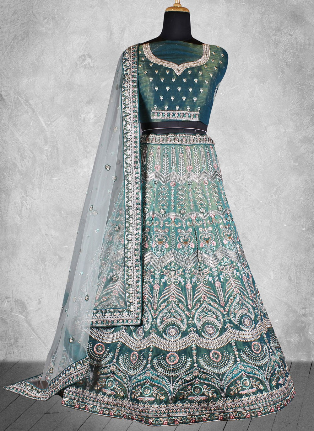 Embroidered Velvet Lehenga - L3067