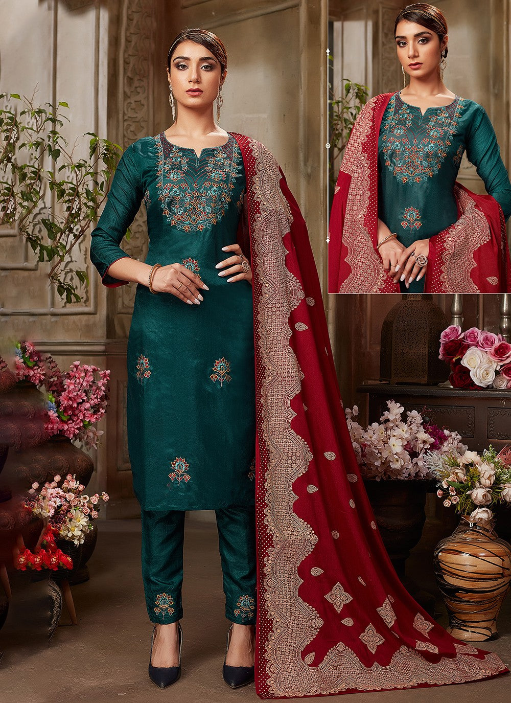 Silk Salwar Suit - T2113