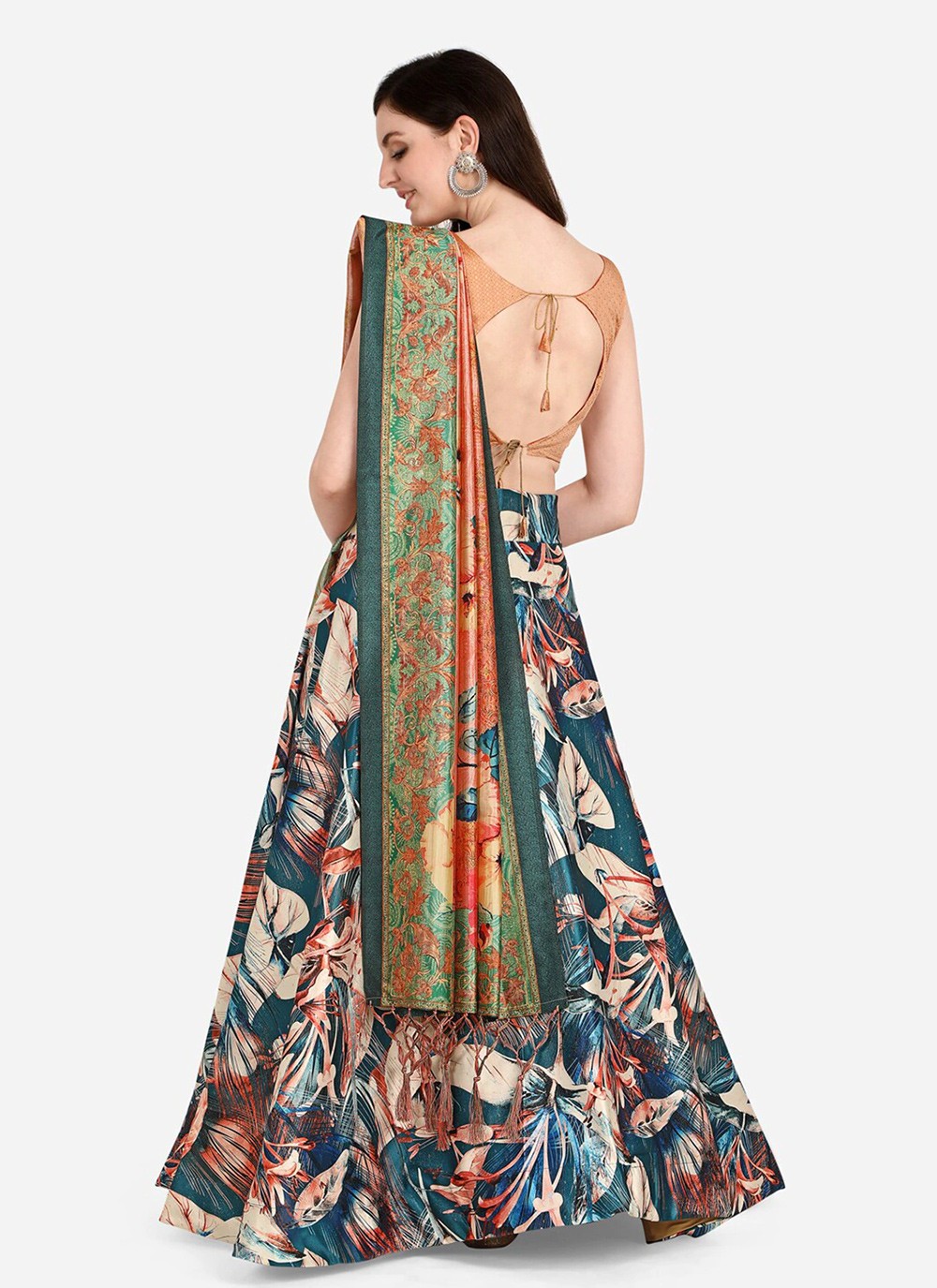 Digital Print Satin Silk A - Line Lehenga - L2124