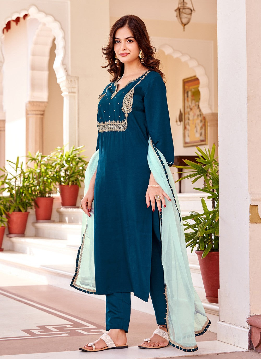 Chanderi , Viscose Salwar Suit - T3201